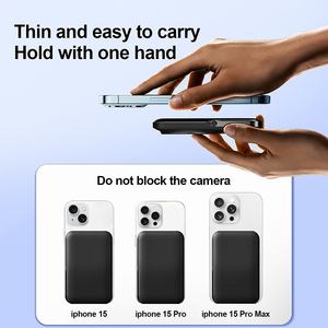 Batterie externe magnétique portable personnalisée 22,5 W, mini power bank sans fil 10000 mAh avec support - Product Image 5