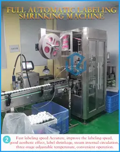 स्वचालित बोतल आस्तीन लेबलिंग मशीन सील कर सकते हैं के साथ गर्मी हटना ताना सुरंग लेबल applicator के मशीन