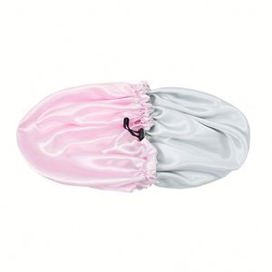 Bonnets en satin personnalisables pour femmes et enfants, avec sangle réglable à boucle, pour cheveux bouclés, double couche, pour la nuit - Product Image 3