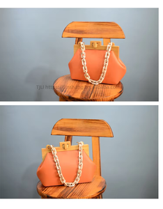 Wooden Clip Tote Bag Women Luxury <b>Chain</b> Handle Bucket Bags Box Instote <b>Handbag</b> Messenger Bag Crossbody Clutch - Product Image 5