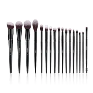 Vonira Beauty lussuoso Set di pennelli per trucco professionale sintetico Taklon con manico nero Logo OEM personalizzato