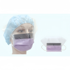 Masque facial <span class=keywords><strong>médical</strong></span> Iir de type <span class=keywords><strong>adulte</strong></span> avec bouclier en plastique transparent contre les éclaboussures, anti-buée et protecteur des yeux - Product Image 1