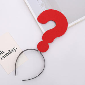 Diadema de Tela Hecha a Mano con Símbolos Creativos, Divertidos y Originales: Flecha, Corazón, Signo de Interrogación y Ojos de Celebrante - Product Image 2