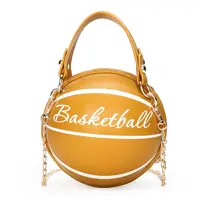 Women's Shoulder Bag PU Novelty Bag Basketball Shaped Chain Bag