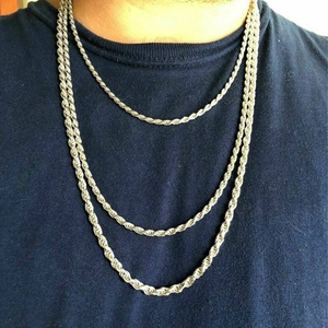 TIANYIDA-C-004 925 Sterling <strong>Silver</strong> Rope Chain Necklace <strong>Solid</strong> <strong>Silver</strong> Twisted Rope Chain Real 925 Sterling <strong>Silver</strong> - Product Image 4