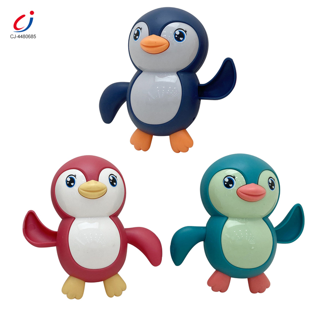 Chengji penguin Baby Bath Toy Education Bathroom Fun Interactive Water Play Cartoon Colorful Baby Shower Animal Plastic Toy