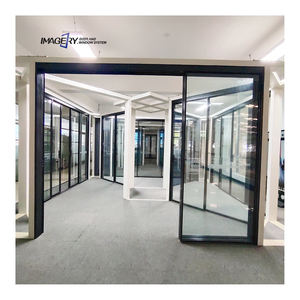 <span class=keywords><strong>Porte</strong></span> <span class=keywords><strong>coulissante</strong></span> en aluminium à cadre extrêmement étroit à 3 panneaux insonorisée de style moderne pour la maison - Product Image 2