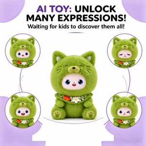 Peluche interactive intelligente Green Cat AI, animal électronique doux, compagnon pour enfants, cadeau, vente en gros, usine ODM - Product Image 2