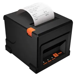 Pencetak termal Printer termal tanda terima jalur lebar 80mm, cetak tiket tagihan dengan pemotong otomatis Port USB/LAN/BT