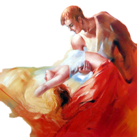 Célèbre peintre fait à la main 100% peinture à l'huile toile mâle femme danse Portrait décoration murale pour salon