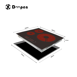 Placa de Cocina Vitrocerámica Eléctrica de 6500W con 3 Zonas, Integrada, para Cocina Doméstica - Product Image 1