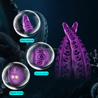 360 °   Dildo monstre à tentacules en silicone, jouet sexuel fantaisie pieuvre rechargeable par USB pour stimulation du point G féminin