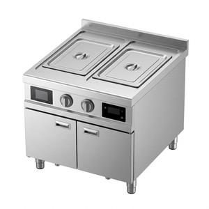 Commercial Double Pan Induction Soup Warmer with Cabinet for Restaurants Food Stalls Catering and Food Service Dealers - Product Image 1