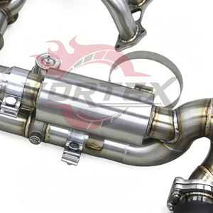 ท่อไอเสีย Vortex SS304 สำหรับ Porsche 911 991 991.1 GT3 4.0 ปี 2015-2018 พร้อมวาล์วควบคุมเสียงแบบ Valvetronic  ท่อไอเสียแบบ Racing Header ปลายท่อคาร์บอนไฟเบอร์แบบ Pie-cut - Product Image 4