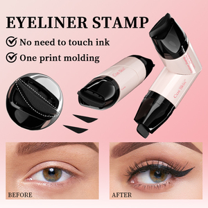 Pensil <span class=keywords><strong>Eyeliner</strong></span> Cair Tahan Air Label Pribadi Hitam Coklat Dua Ujung Berputar Model Sayap dengan Stempel - Product Image 2