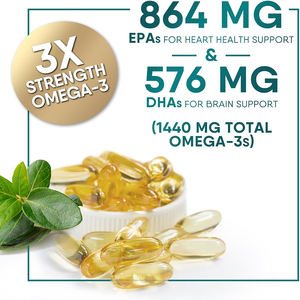 Cápsulas blandas de Omega-3 y aceite de pescado con EPA y DHA de marca privada de alta calidad, saludables para los ojos, promueven la salud cerebral y el apoyo articular. - Product Image 3
