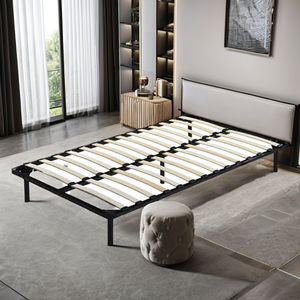 Matelas Moderne Avec <span class=keywords><strong>Cadre</strong></span> De Lit a Plateforme En Metal Et Fer a Lattes En <span class=keywords><strong>Bois</strong></span> Pour Chambre a Coucher Hotel Ecole - Product Image 1