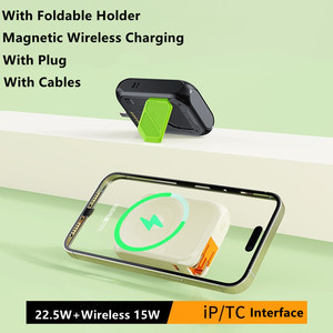 <strong>mac</strong> 22.5W Built in Cable 10000mah Magnetic Wireless Power Bank with Ac Plug Safes - Product Image 2