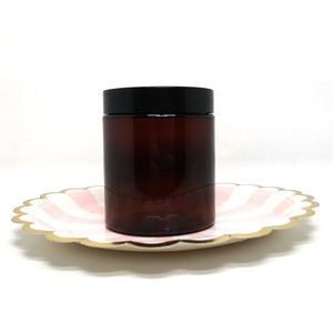 100ml-500ml <b>Empty</b> Amber PET Plastic <b>Jars</b> with Black Lid for Cosmetic Skin Care Loose Powder - Product Image 5