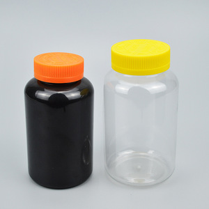 Bouteilles en plastique Senno 400/500ml avec bouchon à vis, forme cylindrique, pour emballage de vitamines, bonbons, comprimés et capsules - Product Image 1