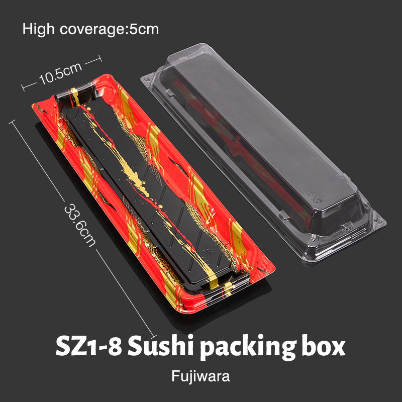 1-8 Dragon Beard Red Sushi Box with lid 50pcs