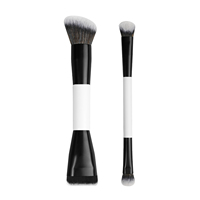 Pinceaux de maquillage à double face en cheveux synthétiques pour le visage Styles plats/ronds pour l'application de fard à joues Contour Foundation Concealer
