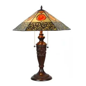 ZF Hot sale tiffany style antique table lamp art stained glass pattern tiffany style table lamps made in China