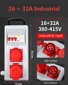 กล่องเต้ารับไฟฟ้าแบบพกพาสามเฟส 16A และ 32A 380-415V สำหรับงานหนัก พร้อมกระเป๋าหิ้วอุตสาหกรรม, กล่องเต้ารับไฟฟ้าแบบพกพา - Product Image 2