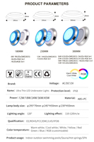 Lumière LED RGB 12V pour piscine, étanche IP68, avec lentille anti-éblouissement, lampe sous-marine télécommandée, lumière de piscine 304