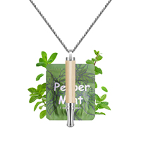 Collier de respiration anti-stress en acier inoxydable et bois, aide au sevrage tabagique, pendentif anti-anxiété, bijou inhalateur sans fumée