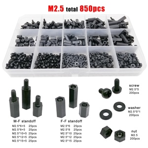 Kit de Separadores Hexagonales Aislados de Plástico Nylon Negro Métrico M2 M2.5 M3 M4, Tornillos de Máquina, Clase <span class=keywords><strong>4</strong></span>, Surtido - Product Image 5