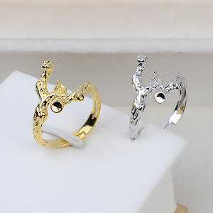 Bague pour femme en argent S925 fait main, style DIY, avec motif branche d'arbre, style rétro, support creux pour 5-7 perles, accessoire géométrique 2831 - Product Image 1