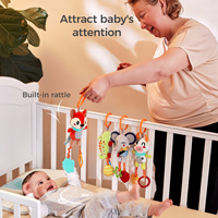Tumama enfants doux sécurité poussette jouets bébé apaisant anneau de dentition peluche hochet froissé grinçant jouet suspendu siège de voiture berceau Mobile