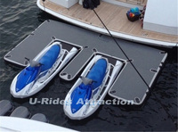 Bateau banane gonflable personnalisé en PVC, capacité 100-500 kg, plateforme flottante aquatique, quais flottants pour le stationnement de bateaux à moteur