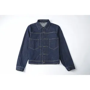 China Lieferanten Denim Baumwolle Stoff Jacken Hersteller Pigment Waschen OEM Kunden Herren Jean Denim Jacke