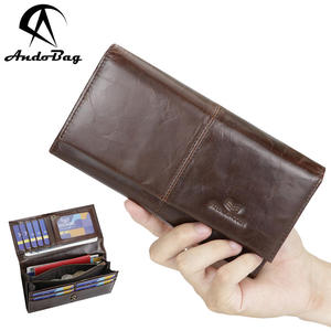 AndoBag Retro Long <b>Wallets</b> <b>for</b> <b>Men</b> Large Capacity Multifunctional Credit <b>Card</b> <b>Holder</b> Genuine Leather Bifold <b>Wallet</b> Purse 1939 - Product Image 1