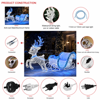 Lumière décorative Obbo imperméable motif traîneau de rennes 220V IP65 pour la décoration de l'arbre de Noël et du paysage