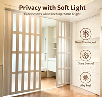 Porte pliante moderne en PVC personnalisée, style minimaliste coréen, étanche, cloison accordéon coulissante pour optimisation de l'espace intérieur