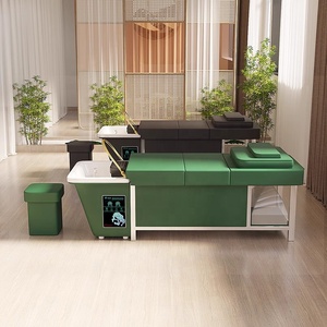 Fauteuil de lavage blanc avec réservoir d'eau intégré, table de lavage sans tuyauterie pour salon de coiffure, mobilier de barbier - Product Image 2