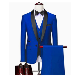 <span class=keywords><strong>Traje</strong></span> de esmoquin más popular para hombre, formal para <span class=keywords><strong>boda</strong></span>, ajustado, de 3 piezas, con chaqueta de un solo botón y chaleco, para novio y fiesta - Product Image 3