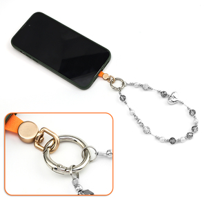 Correa de Muñeca para Teléfono Móvil con Diseño de Corazón de Cristal Plateado, Hecha a Mano, Creativa, con Cuentas, Anticaídas y Resistente a Golpes - Product Image 3