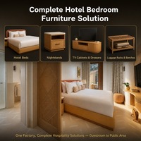 Ensemble de meubles de chambre d'hôtel 5 étoiles de luxe moderne en bois massif avec tissu en lin personnalisable Garantie de 10 ans