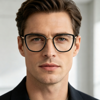 Lunettes de vue BONA unisexes bleues de haute qualité, monture optique tendance en acétate et métal, verres pour myopie, en acétate pour adultes