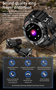 T96 Deportes Llamadas a prueba de agua 400mAh Smartwatch Auriculares 2 en 1 <span class=keywords><strong>Pulsera</strong></span> <span class=keywords><strong>inteligente</strong></span> <span class=keywords><strong>con</strong></span> TWS <span class=keywords><strong>Auricular</strong></span> Reloj Pantalla táctil <span class=keywords><strong>inteligente</strong></span> - Product Image 5