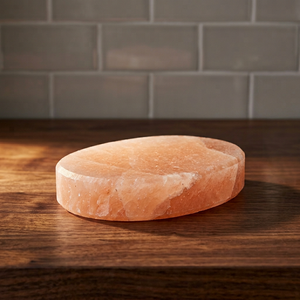 Himalayan Pink Salt Block Oval Cooking Plate Food Grade <b>BBQ</b> Grilling Serving Feng Shui Handmade Portable OEM Supplier - Product Image 1