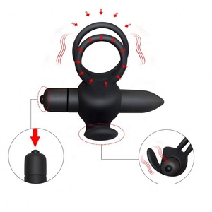 Vibratore del coniglio proiettile vibrante anello del pene doppio cazzo anelli vibratore per gli uomini giocattoli erotici del sesso - Product Image 3