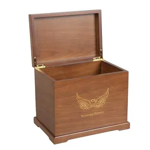 ノベルティデザインの棺犬猫壷ボックス葬儀記憶ペットの記念品のための木製壷ボックス