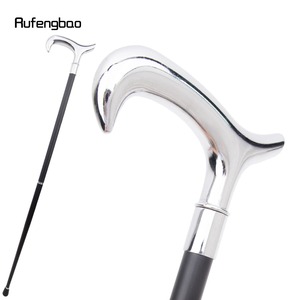 Like A Leopard White <b>Hook</b> Walking Stick 90cm Carbon Steel Aluminum Alloy Handle For Outdoor Walking - Product Image 5