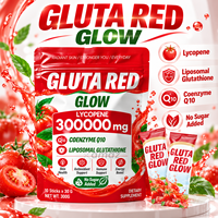 Poudre de glutathion et de lycopène à marque privée avec CoQ10, saveur tomate, 30 sachets individuels, service OEM ODM, emballage personnalisé, approvisionnement en gros