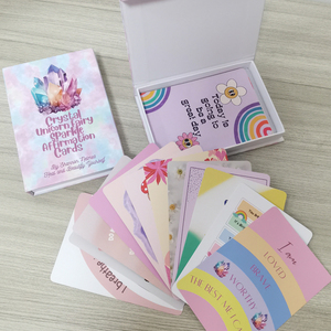 Cartes de vœux personnalisées imprimées sur le thème de la santé mentale et de la pleine conscience, en carton, avec <span class=keywords><strong>citations</strong></span> inspirantes et design positif et motivant - Product Image 1